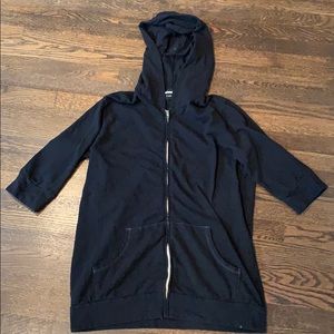 Monrow Classic hooded sweatshirt, 3/4 sleeves